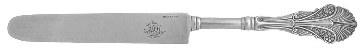 Corinthian (Sterling, 1870) Solid Dessert/Tea Knife by George W Shiebler-1