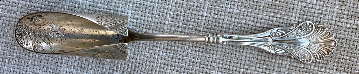 Corinthian (Sterling, 1870) Solid Large Cheese Scoop by George W Shiebler-1