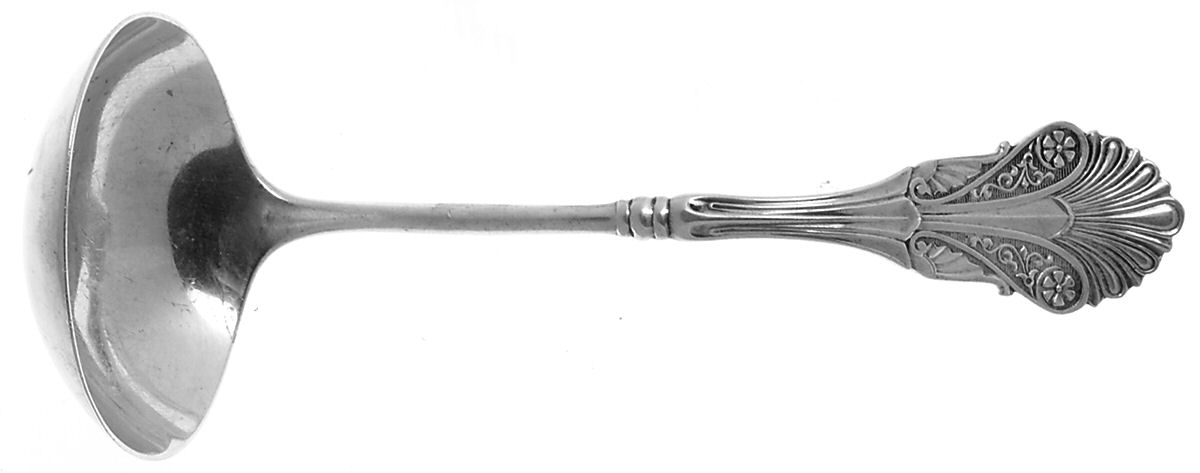 Corinthian (Sterling, 1870) Solid Gravy Ladle by George W Shiebler-1