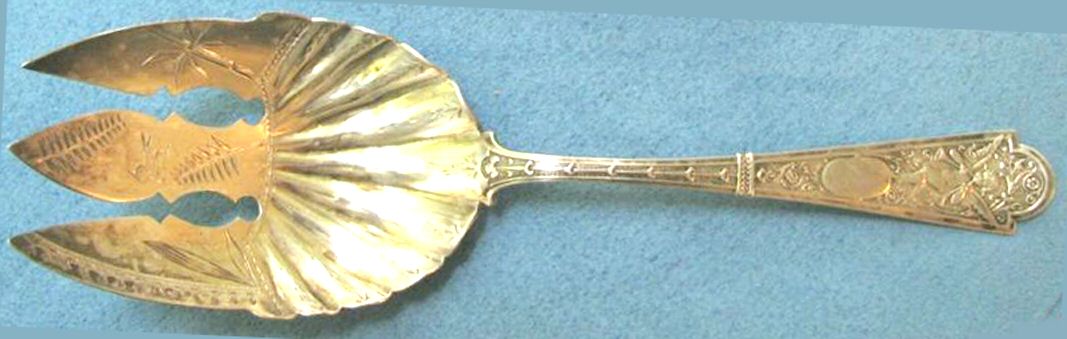 Cupid (Sterling, 1898) Solid Salad Serving Fork by George W Shiebler-1