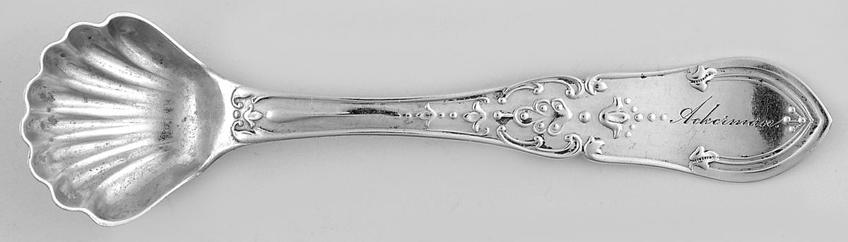 Dew Drop (Sterling, 1860) Master Salt Spoon by George W Shiebler-1