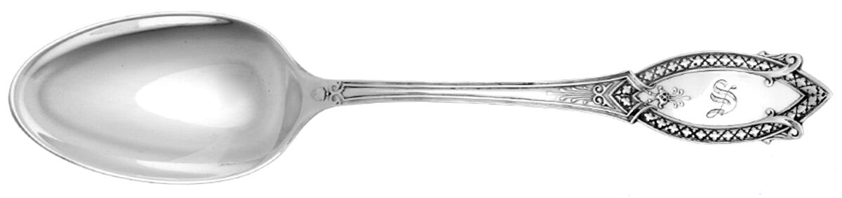 Diamond (Sterling, 1860) Spoon-Dessert/Oval Soup by George W Shiebler-1