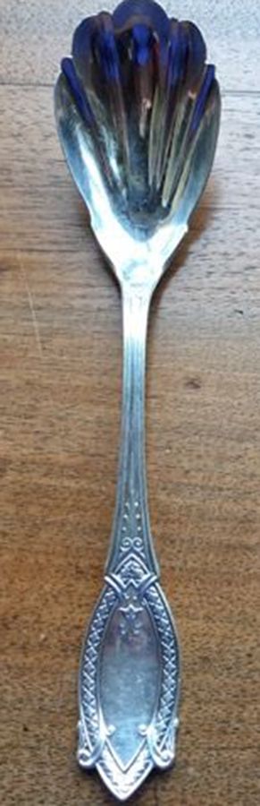Diamond (Sterling, 1860) Sugar Shell Spoon by George W Shiebler-1