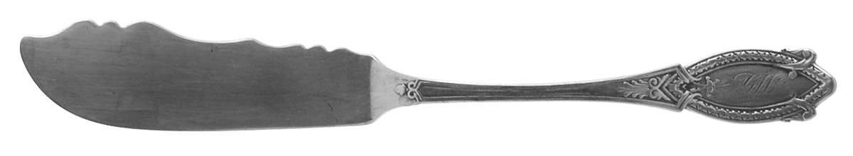Diamond (Sterling, 1860) Monogramed Flat Handle Master Butter Knife by George W Shiebler-1