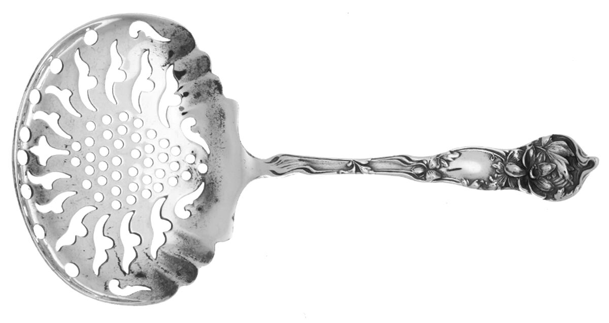 Fiorito (Sterling, 1902) Solid Bon Bon Spoon with Pierced Bowl by George W Shiebler-1