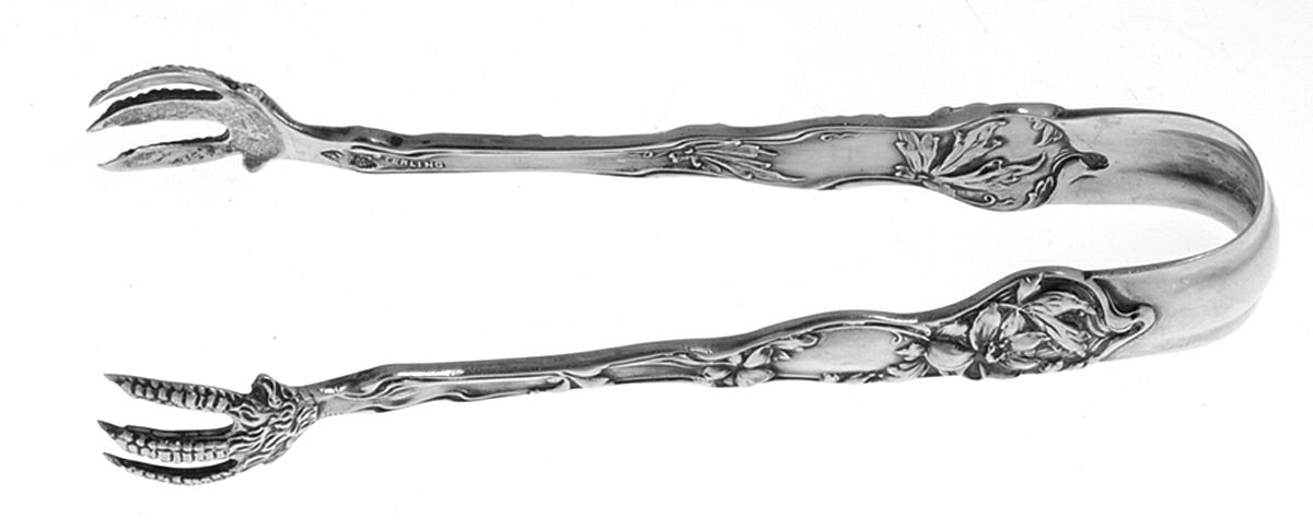 Fiorito (Sterling, 1902) Large Sugar Tongs by George W Shiebler-1