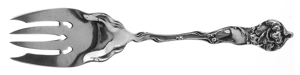 Fiorito (Sterling, 1902) Small Solid Cold Meat Serving Fork by George W Shiebler-1