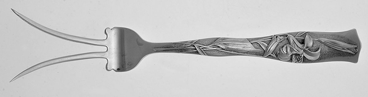 Flora (Sterling, 1887) Factory-Made Baked Potato Fork by George W Shiebler-1