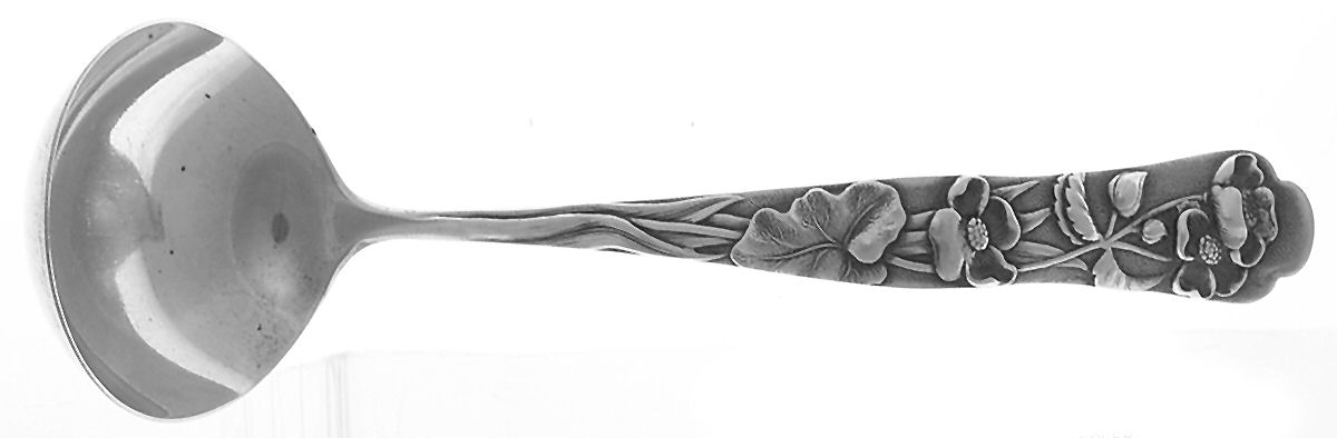 Flora (Sterling, 1887) Solid Gravy Ladle by George W Shiebler-1