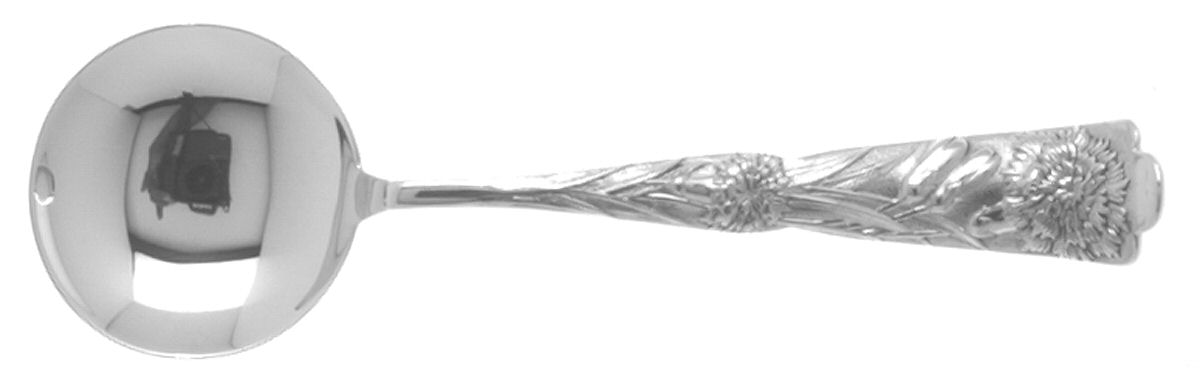 Flora (Sterling, 1887) Round Bowl Soup Spoon (Cream Soup) by George W Shiebler-1