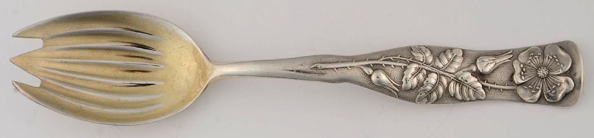 Flora (Sterling, 1887) Ice Cream Fork by George W Shiebler-1