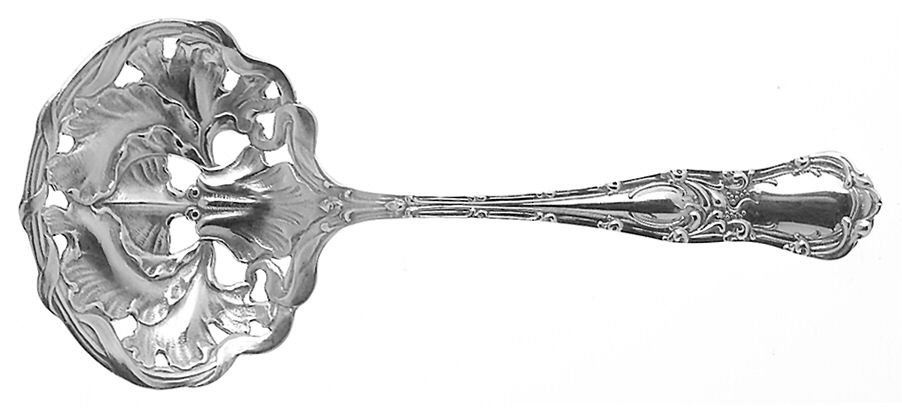 Gothic (Sterling, 1890) Solid Bon Bon Spoon with Pierced Bowl by George W Shiebler-1