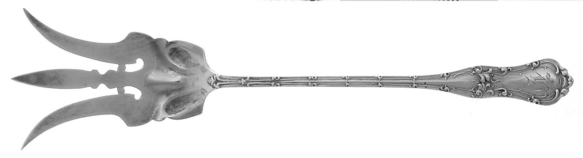 Gothic (Sterling, 1890) Large Lettuce Serving Fork by George W Shiebler-1