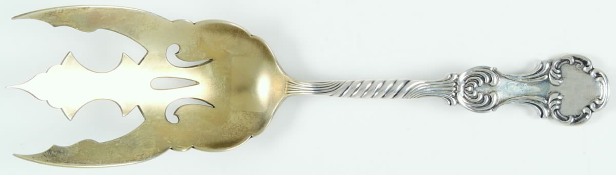 Louvre (Sterling, 1890) Solid Salad Serving Fork by George W Shiebler-1