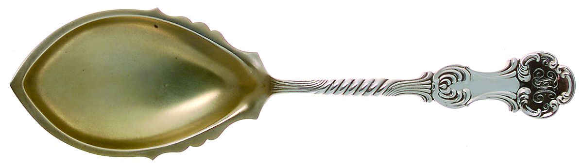 Louvre (Sterling, 1890) Vegetable Serving Spoon (Solid) by George W Shiebler-1