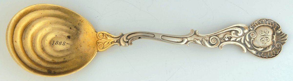 Rococo (Sterling, 1888) Large Jelly Spoon by George W Shiebler-1