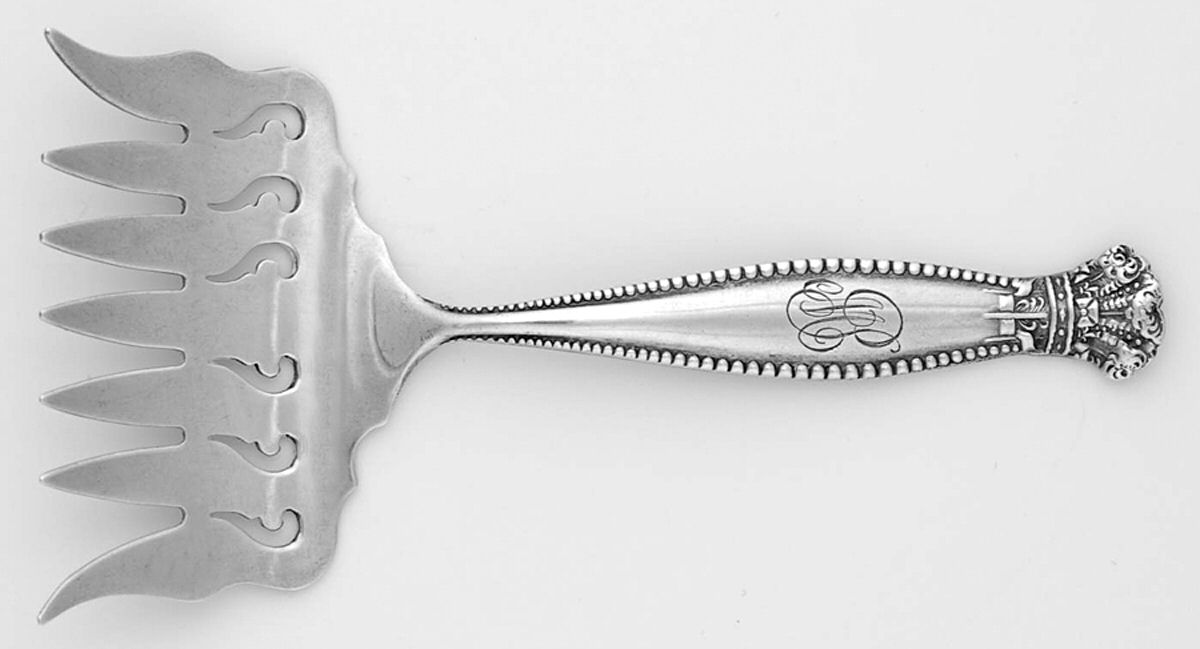 Sandringham (Sterling, 1895) Small Solid Tined Sardine Serving Fork by George W Shiebler-1
