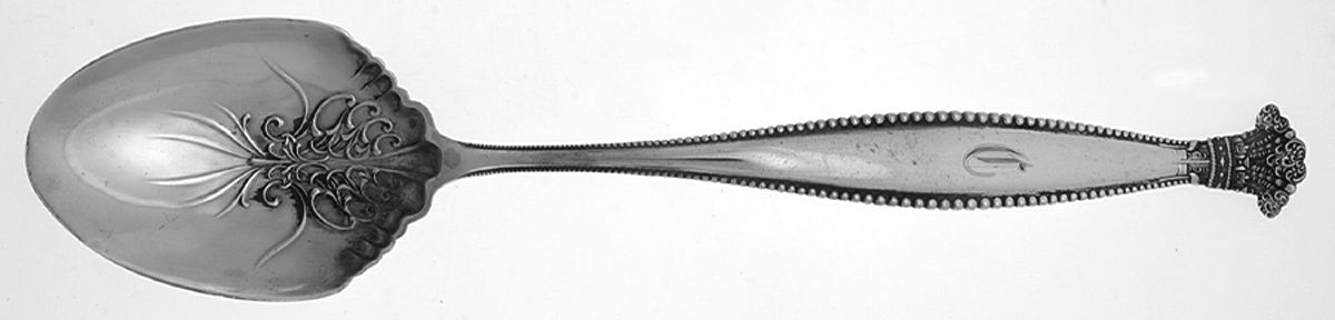 Sandringham (Sterling, 1895) Oversize Solid Salad Serving Spoon by George W Shiebler-1