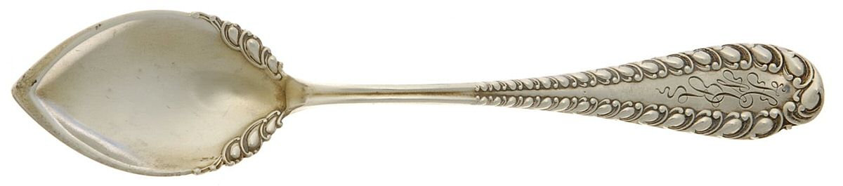 Victoria (Sterling, 1894) Fruit/Orange Spoon W/Monogram by George W Shiebler-1