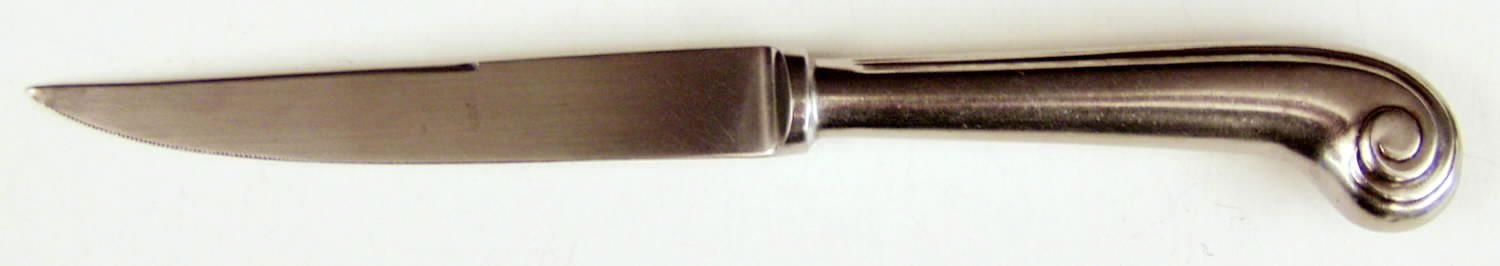 English Shell (Stainless) Individual Pistol Handle Steak Knife by Gentry Silver-1