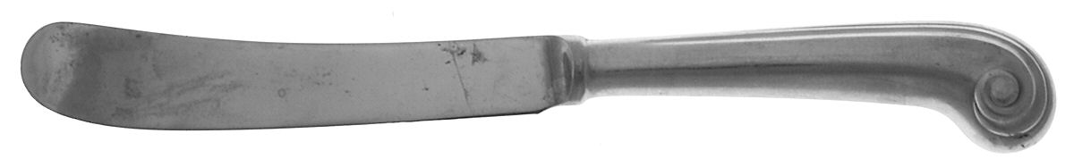 English Shell (Stainless) Butter Spreader Hollow Hdl-Paddle/Stainless Blade by Gentry Silver-1