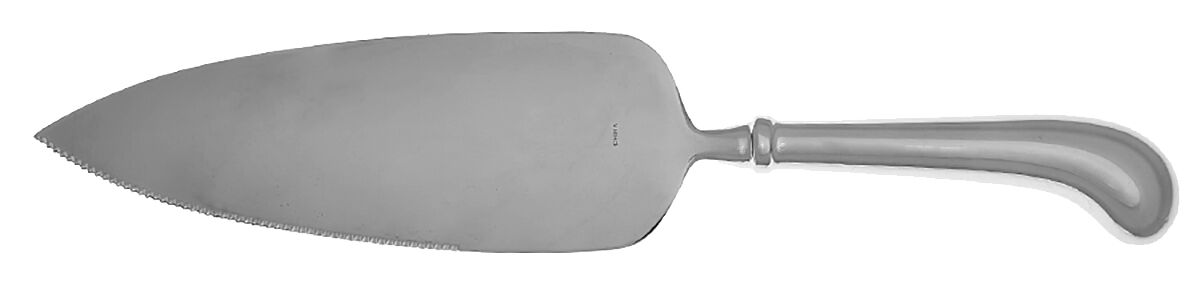 English Tip (Stainless) Pie Server with Serrated Stainless Blade HC by Gentry Silver-1
