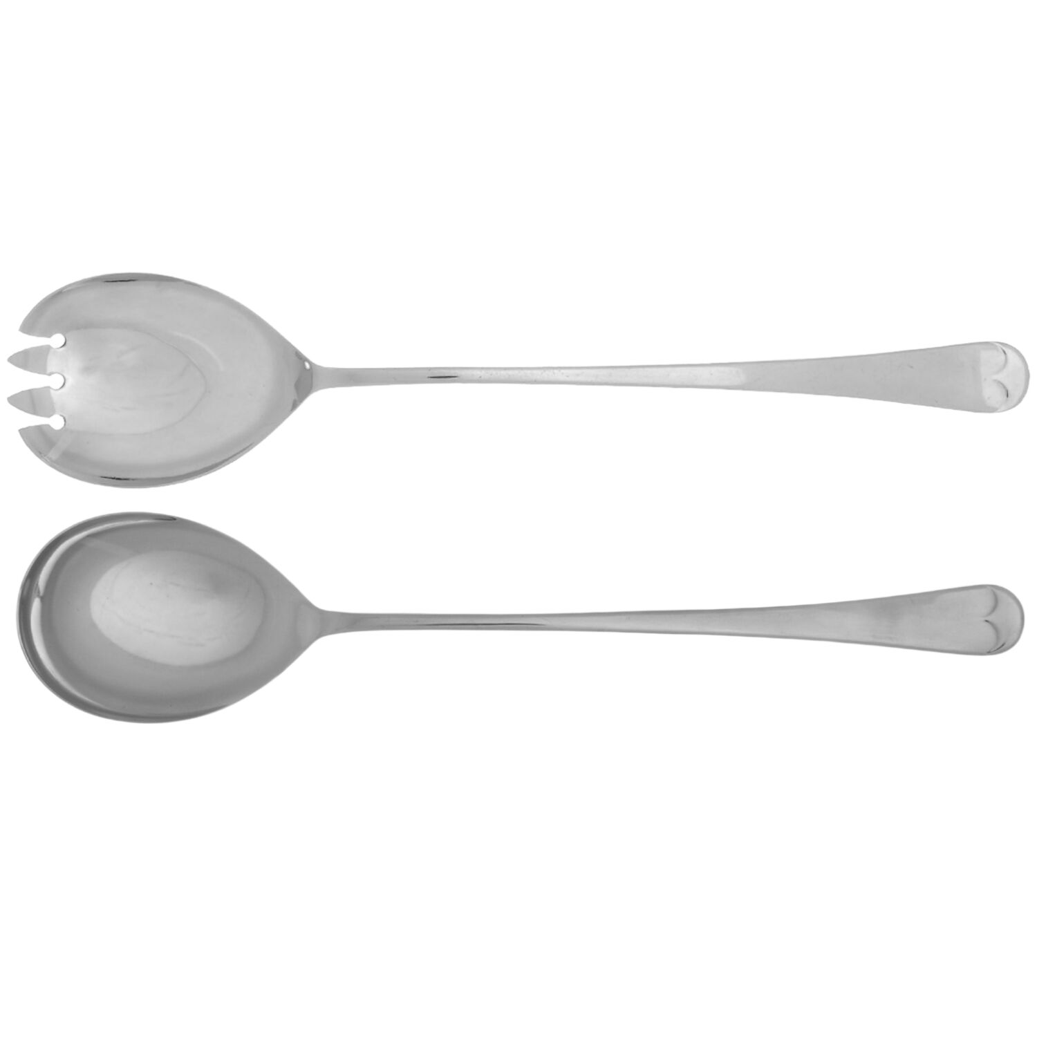English Tip (Stainless) Solid Oversized Serving Salad Set by Gentry Silver-1