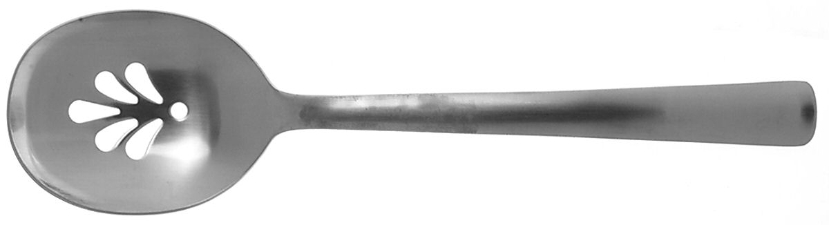 Merit (Stainless, Satin Finish) Pierced Solid Serving Spoon by Ginkgo-1