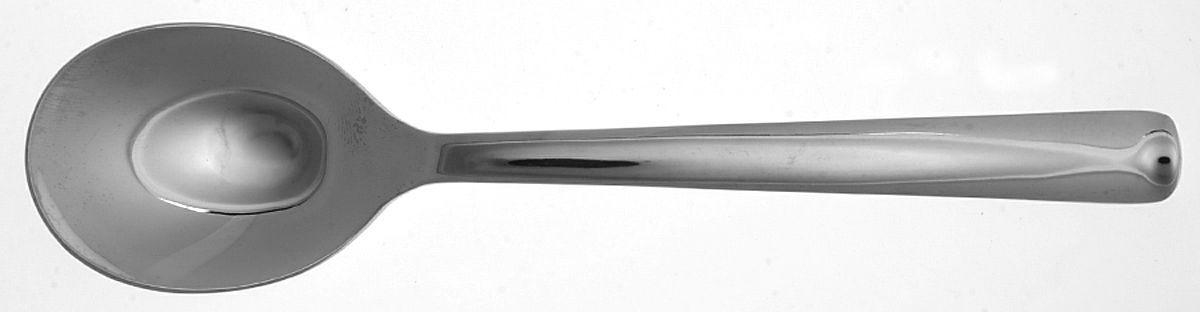 Merit (Stainless, Glossy Finish) Large Solid Serving Spoon by Ginkgo-1