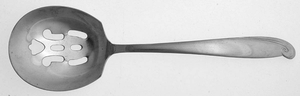Caress (Stainless) Solid Pierced Casserole Spoon by Gensico-1