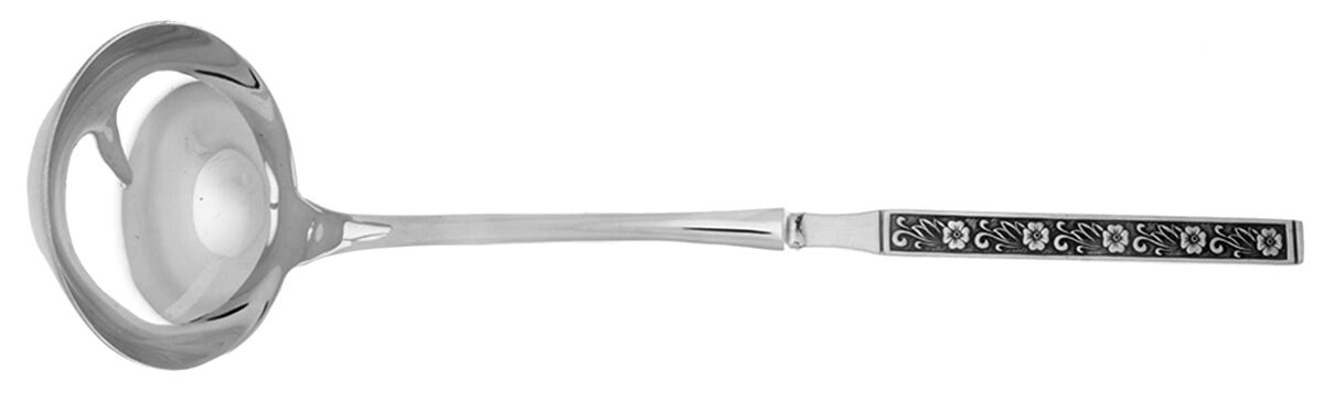 Night Blossom (Stainless) Soup Ladle with Stainless Bowl HC by Gold Standard (Japan)-1