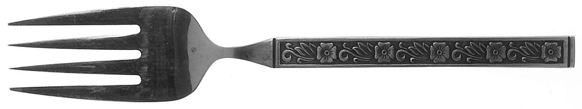 Night Blossom (Stainless) Medium Solid Cold Meat Serving Fork by Gold Standard (Japan)-1