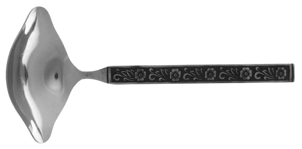 Night Blossom (Stainless) Solid Gravy Ladle by Gold Standard (Japan)-1