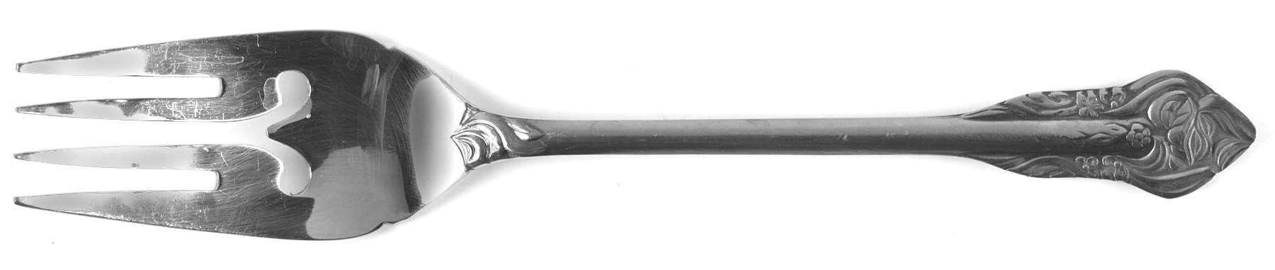 French Rose (Stainless) Medium Solid Cold Meat Serving Fork by Grand Prix-1