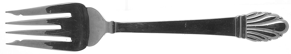 Adria (Stainless) Medium Solid Cold Meat Serving Fork by Gorham Silver-1