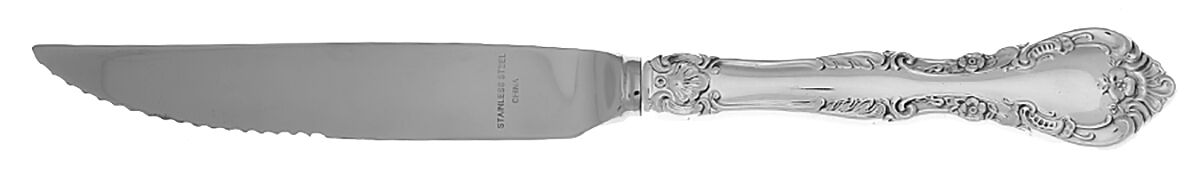 Alencon Lace (Sterling, 1965) Steak Knife Individual Hollow, Serrate HC by Gorham Silver-1