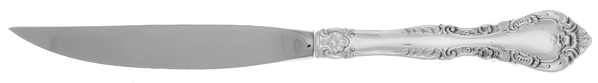 Alencon Lace (Sterling, 1965) Steak Knife Individual Hollow, No Serrate HC by Gorham Silver-1