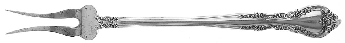 Alencon Lace (Sterling, 1965) Short Handle Pickle/Olive Fork by Gorham Silver-1