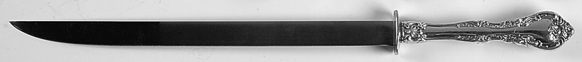 Alencon Lace (Sterling, 1965) Large Stainless Blade Roast Carving Knife by Gorham Silver-1