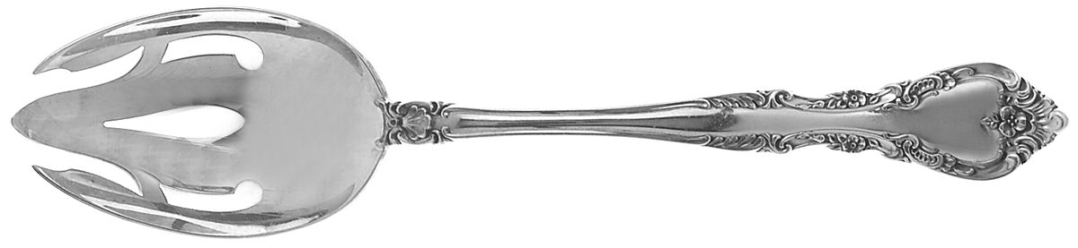 Alencon Lace (Sterling, 1965) Pierced Tablespoon (Serving Spoon) by Gorham Silver-1