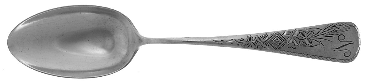 Antique-Engraved No. 8 (Sterling, 1880) Monogram Tablespoon (Serving Spoon) by Gorham Silver-1