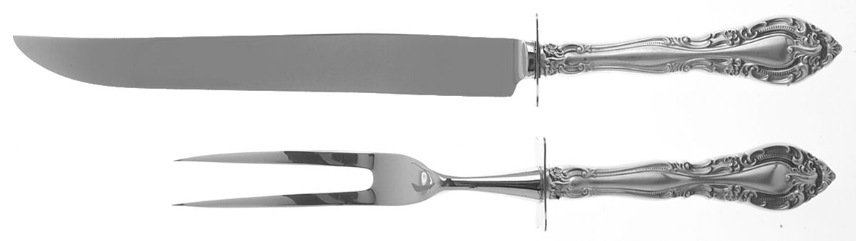 Baronial-New (Sterling, 1973) Small Stainless Blade 2-Piece Steak Carving Set by Gorham Silver-1
