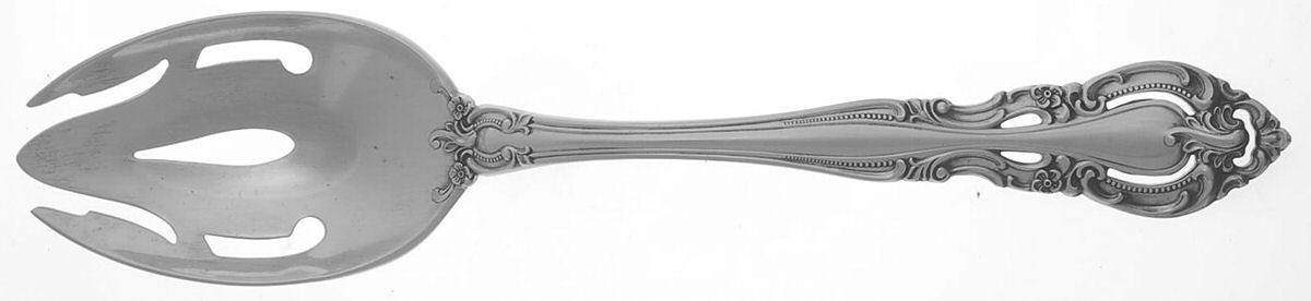 Baronial-New (Sterling, 1973) Pierced Tablespoon (Serving Spoon) by Gorham Silver-1