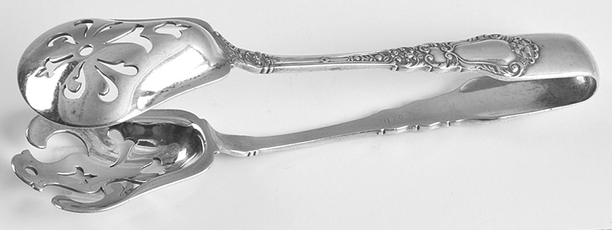 Baronial-Old (Sterling, 1898, No Monograms) Large Ice Serving Tongs by Gorham Silver-1