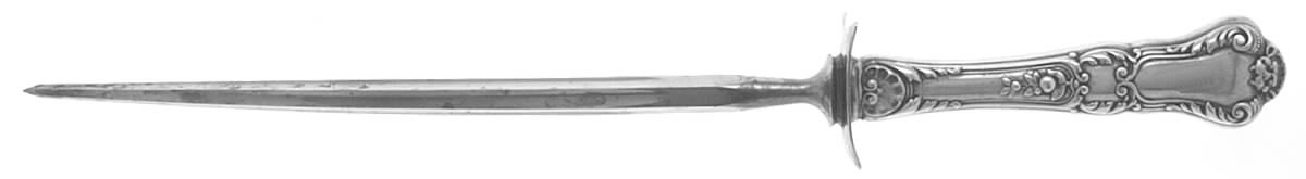 Baronial-Old (Sterling, 1898, No Monograms) Large Steel Rod Knife Sharpener by Gorham Silver-1