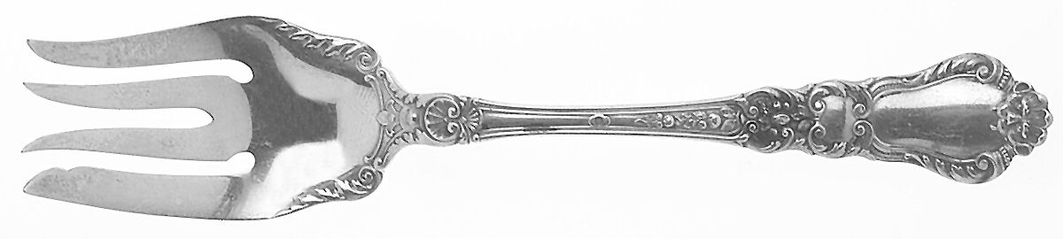 Baronial-Old (Sterling, 1898, No Monograms) Fork-Cold Meat/Servg-Sm/Solid by Gorham Silver-1