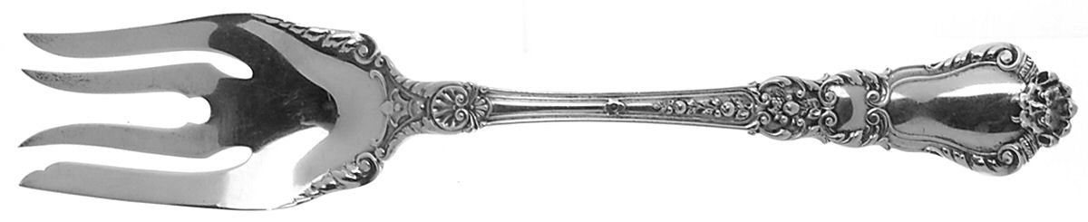 Baronial-Old (Sterling, 1898, No Monograms) Medium Solid Cold Meat Serving Fork by Gorham Silver-1