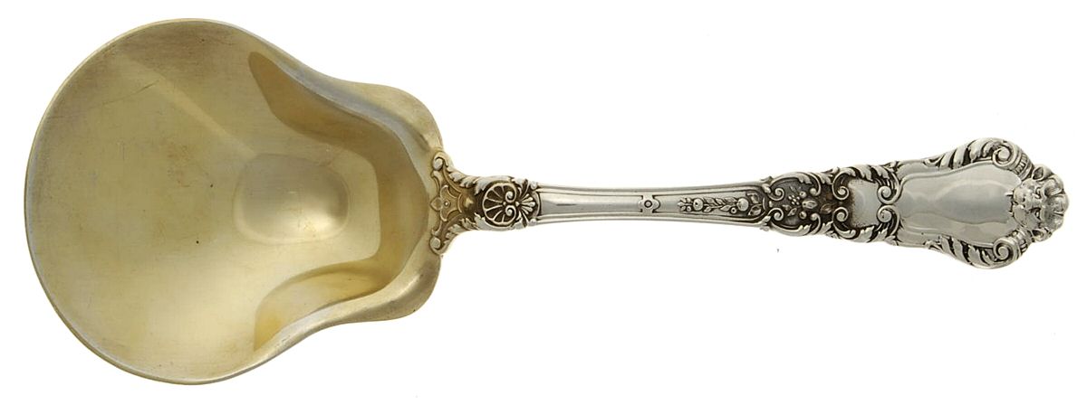 Baronial-Old (Sterling, 1898, No Monograms) Large Solid Berry/Casserole Spoon by Gorham Silver-1