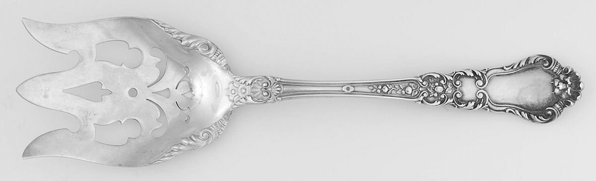 Baronial-Old (Sterling, 1898, No Monograms) Solid Salad Serving Fork by Gorham Silver-1