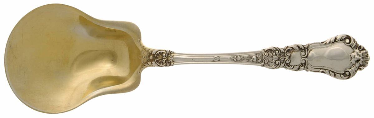 Baronial-Old (Sterling, 1898, No Monograms) Solid Salad Serving Spoon by Gorham Silver-1